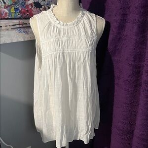 Nine West White Sleeveless Blouse, Sz XL